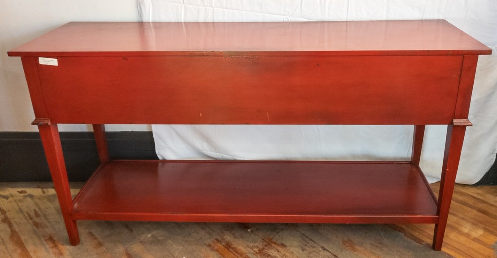 Vintage Old Hickory Chair Company Red Sideboard Console Table