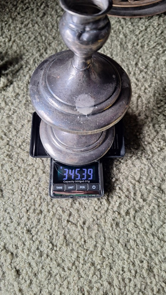 Sterling Silver Scrap Candle Holder Weighted