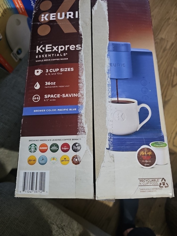 Keurig K-Express Essentials Pacific Blue Single-Serve K-Cup Pod Coffee Maker