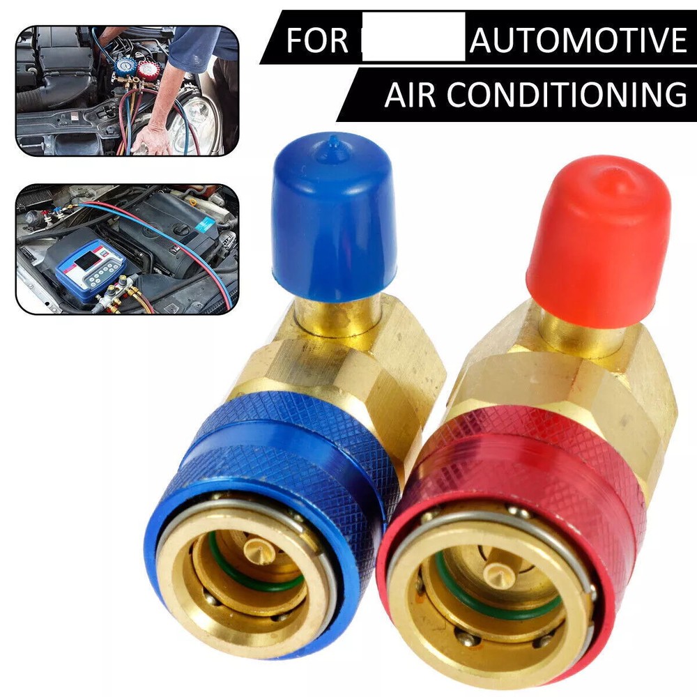 2X For Car AC Gauge AC High Low Side Quick Connector Adapter Fitting Coupler Kit