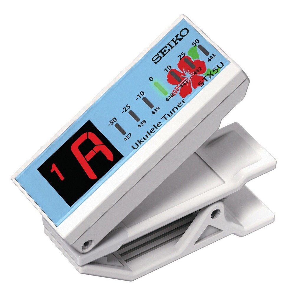 Seiko STX5UWE Reversible Clip-On Ukulele Tuner, White