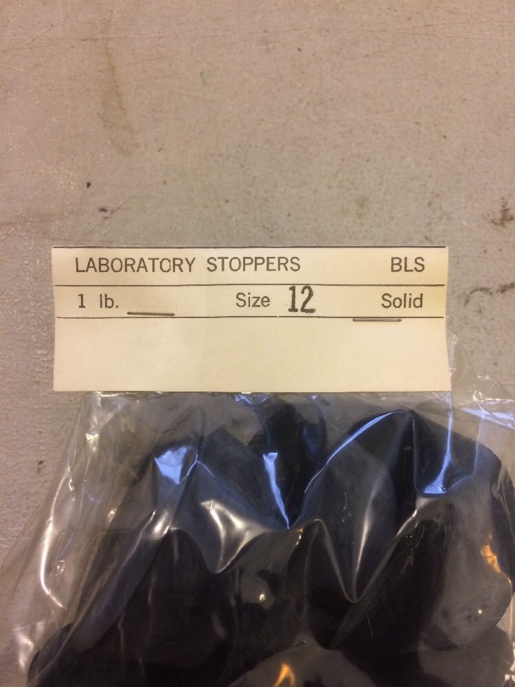 LABORATORY STOPPERS NEW OLD STOCK SIZE 12 SOLID 5 PER BAG STEAMPUNK