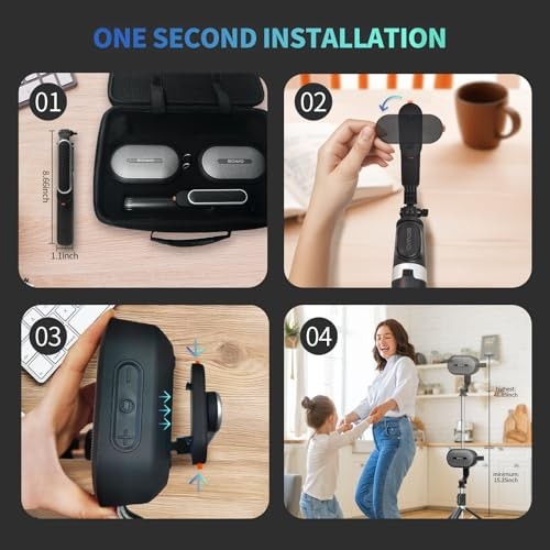 Wireless Dual Bluetooth Speakers Set, Adjustable Stands 2Pcs, High-Fidelity