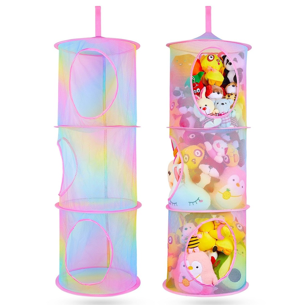 Basumee Stuffed Animals Net or Hammock 2 Pcs Stuffed Animals Storage Toy Net
