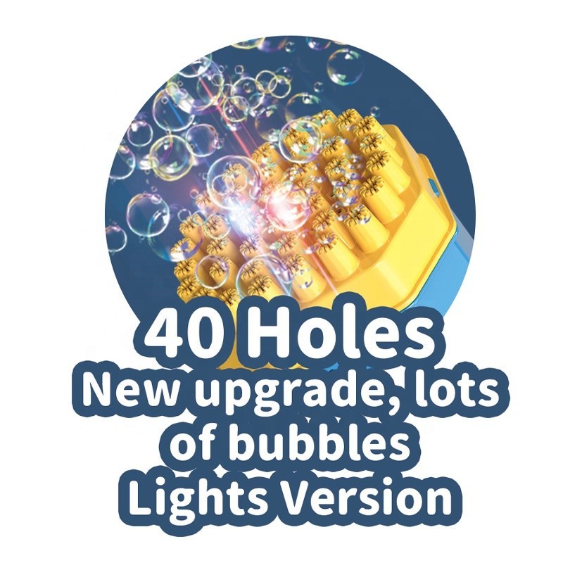 Bazooka Bubble Gun 69 Hole Foaming w/Lighting Effects Bubble Machine Blue