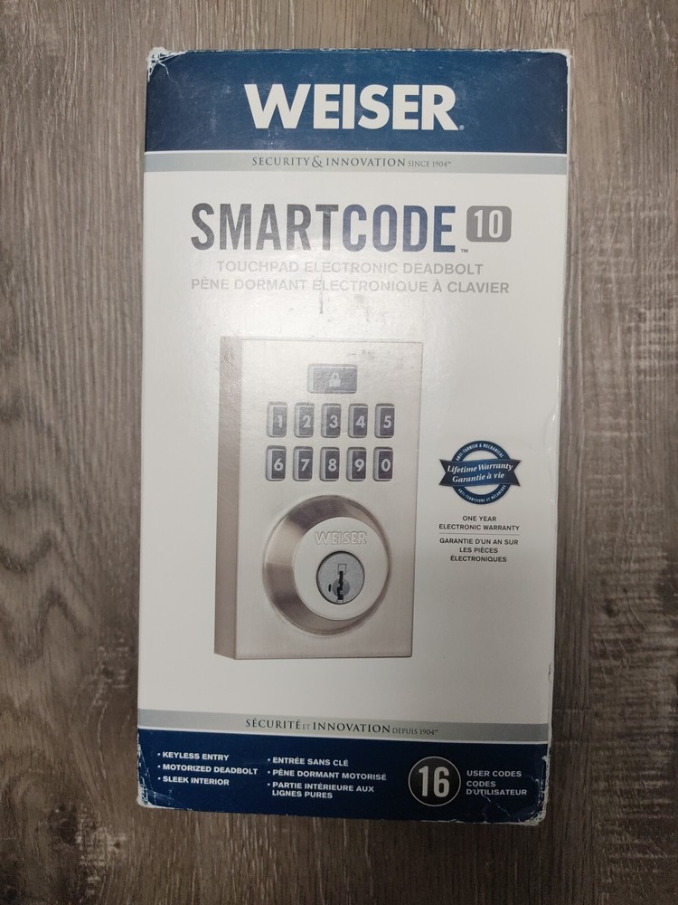 Weiser Smartcode 10 Satin Nickel Keyless Entry Electronic Deadbolt