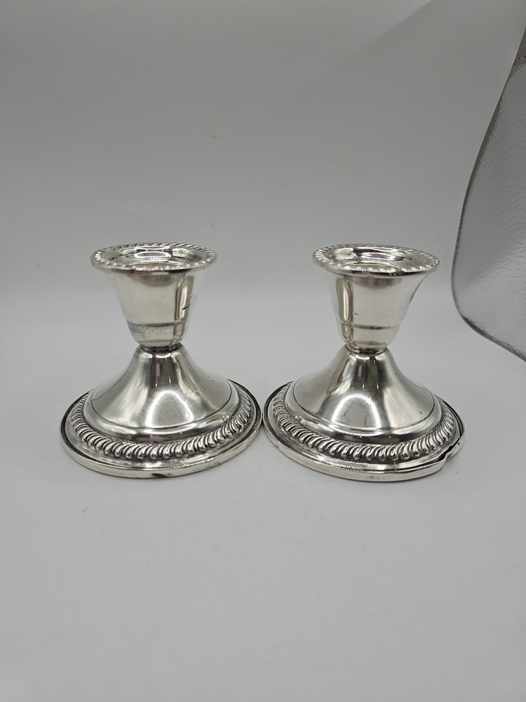 Vintage Sterling Silver Weighted Candlestick Holders