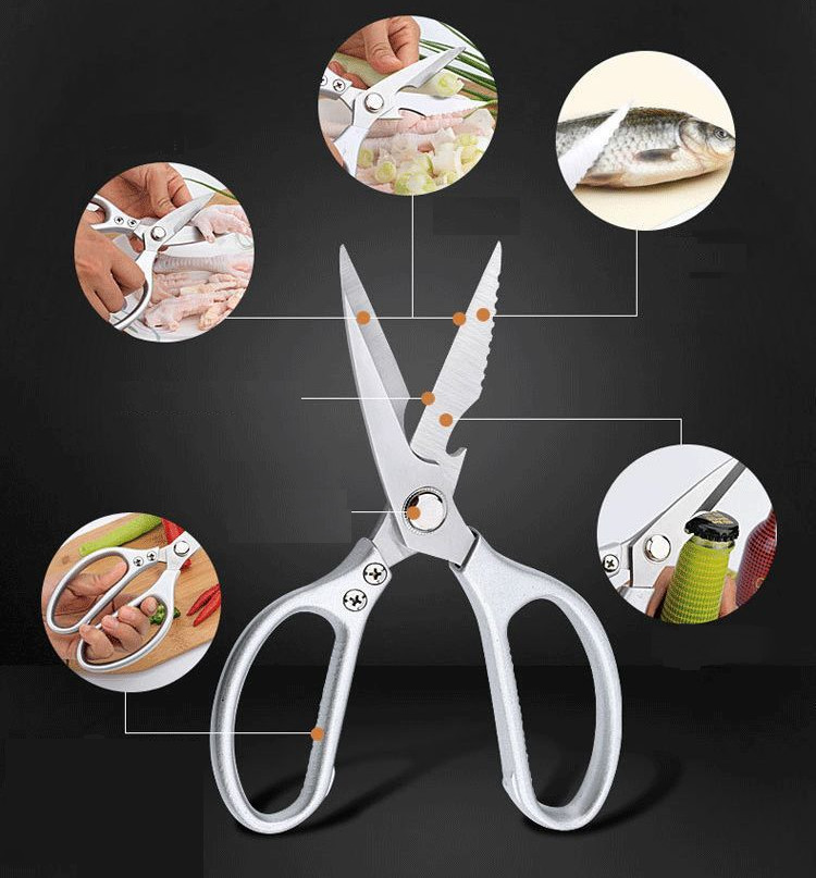 Heavy Duty Kitchen Shears Stainless Steel Multi-Function Scissors for Meat Fish