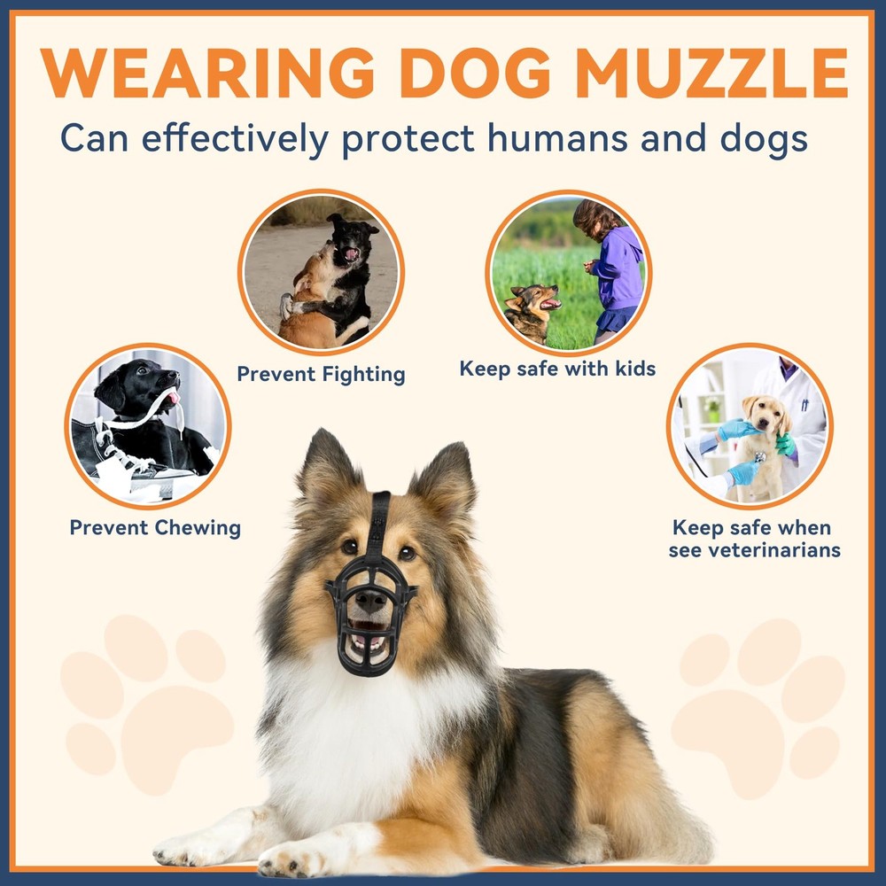 Royal Claws Dog Muzzle, Basket Muzzle for Small Medium Large SIZE 1, Black