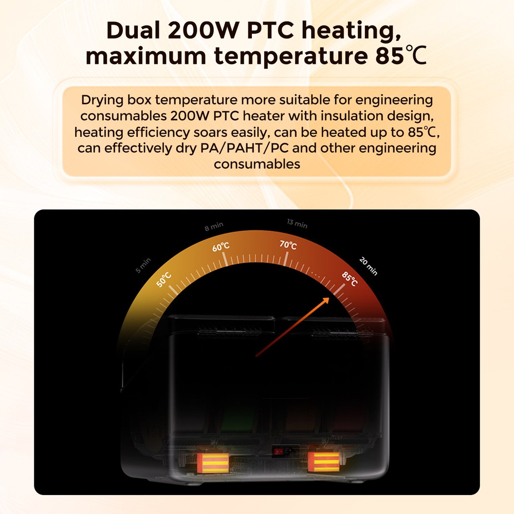 Creality Filament Dryer 4 Spools 85℃ Max Temperature Power Saving Storage Mode