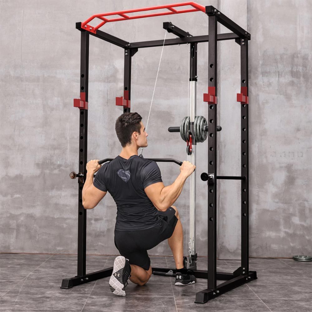 Multi-Functional Power Cage, Adjustable Pull-Up/Squat Rack 1000Lbs Capacity