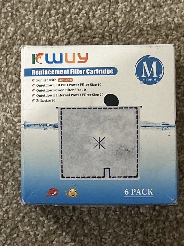 Replacement Filter Cartridges for Aqueon Fish Tank - Medium - 6 Count - 2 Pack