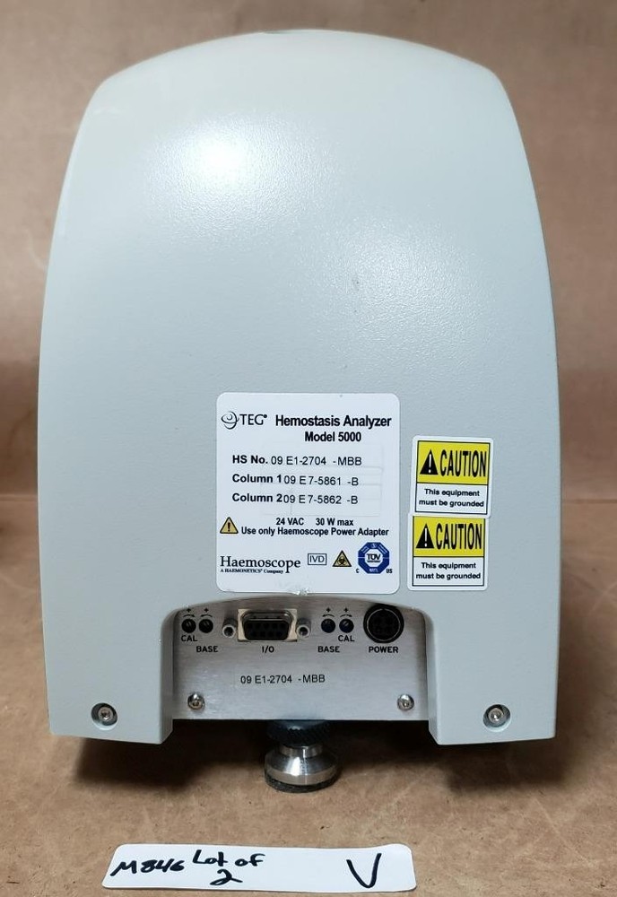ONE HAEMOSCOPE TEG 5000 HEMOSTASIS ANALYZER ! 2 AVAILABLE M846 V