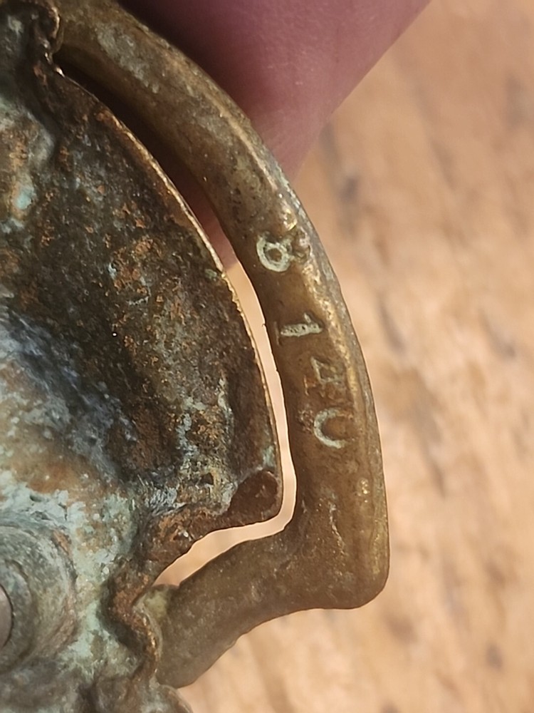 Single Ornate Brass Drop Bail Drawer Pull ~ Single Hole Mount ~ Small - CvHP