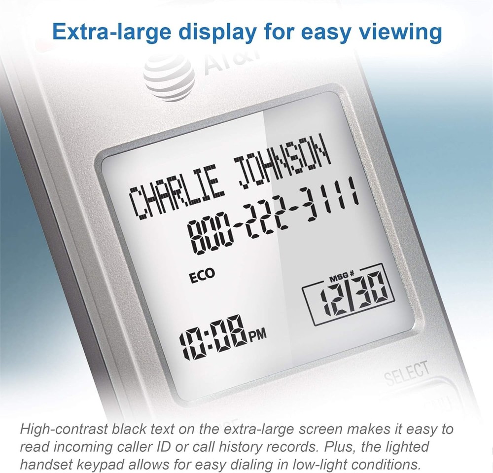 Long-Range Cordless Phone with Three Handsets and Secure Sound Technology
