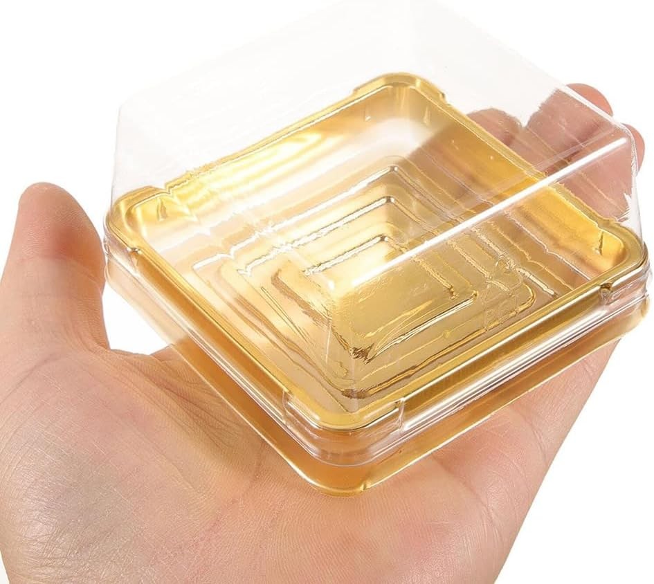 Clear Plastic Mini Cake Boxes, Square Cupcake Holders, Mini Dessert Packaging wi