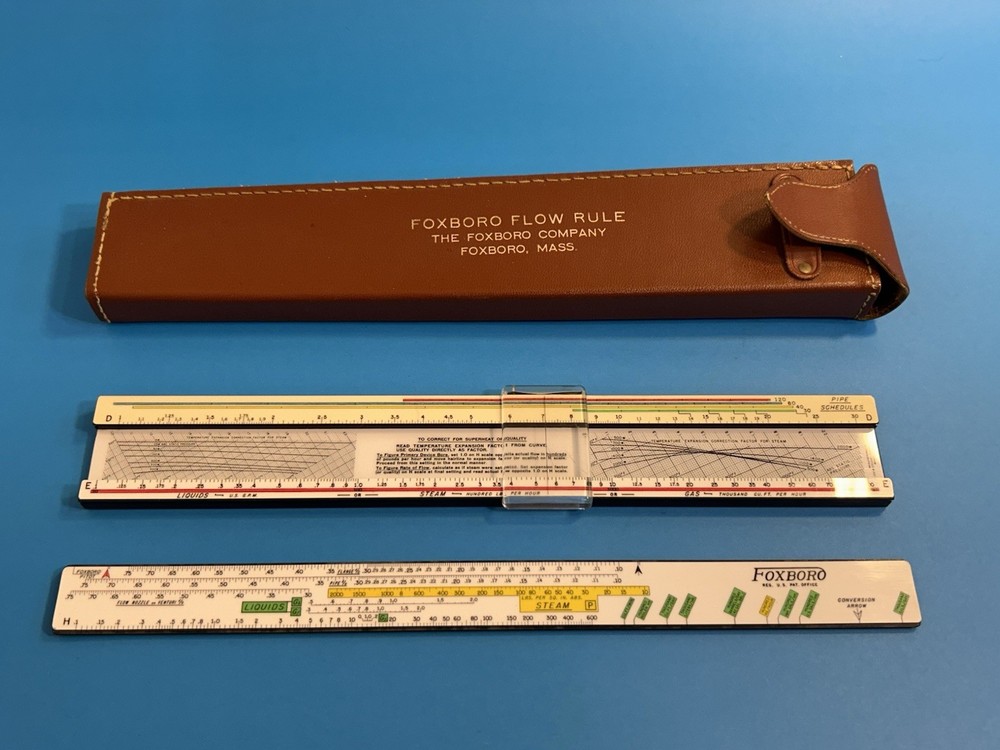 Foxboro Flow Slide Rule In Leather Case