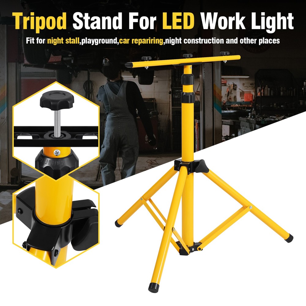 Tripod Stand LED Work Light Flood Light Heavy Duty Stand Wide Base
