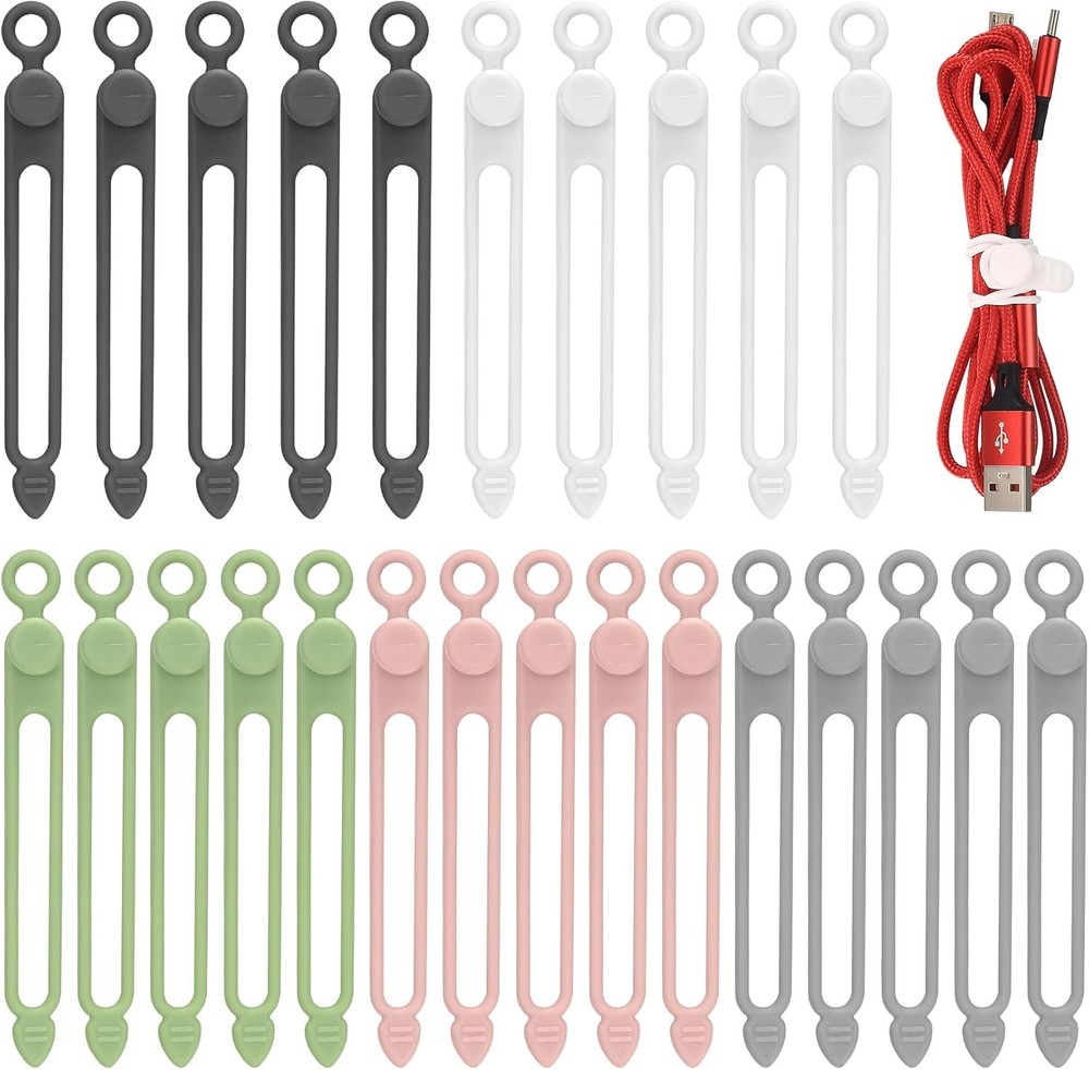 Silicone Cable Ties, Reble Cable Straps Wire Organizer, Cable