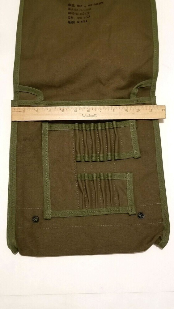 US Made Canvas Map & Photograph Case with Adjustable Shoulder Strap Free Ship