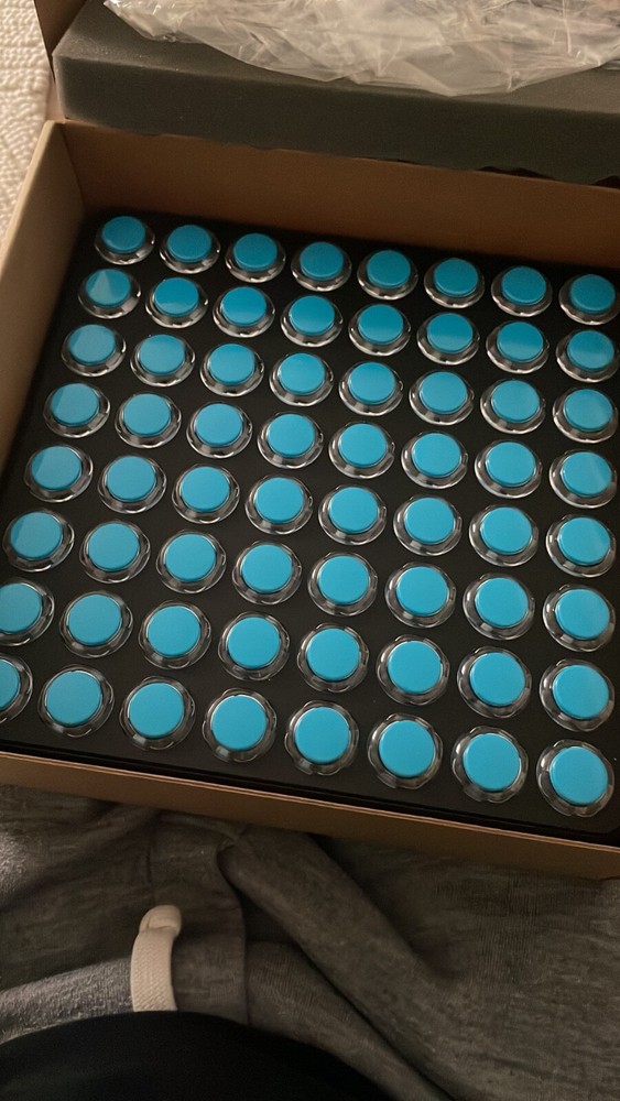 MidiFighter 64 USB midi controller, blue arcade buttons