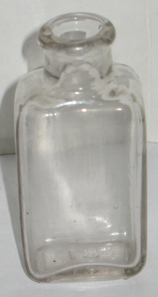 Vintage Rectangular Clear Glass Bottle Apothecary Prop Vase Barn Dig Dump Find