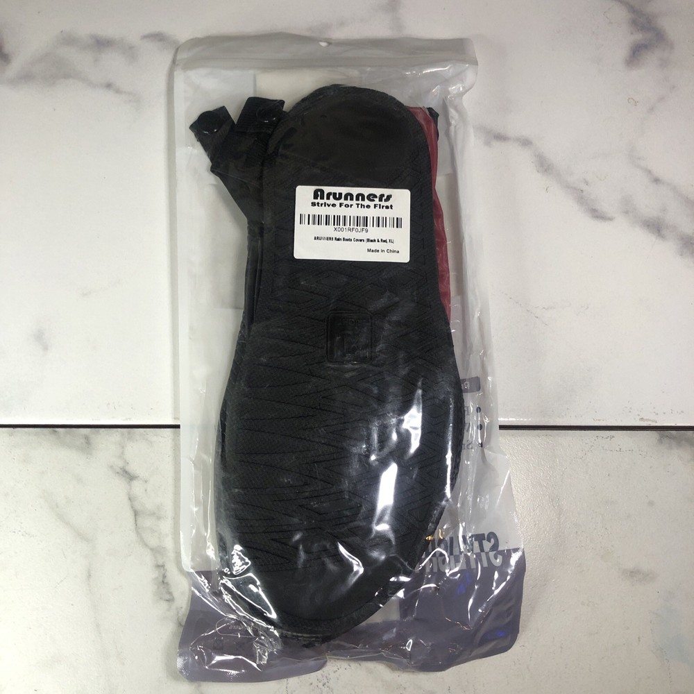 Arunners White Black & Red Rain Shoe Boot Covers Size XL. B