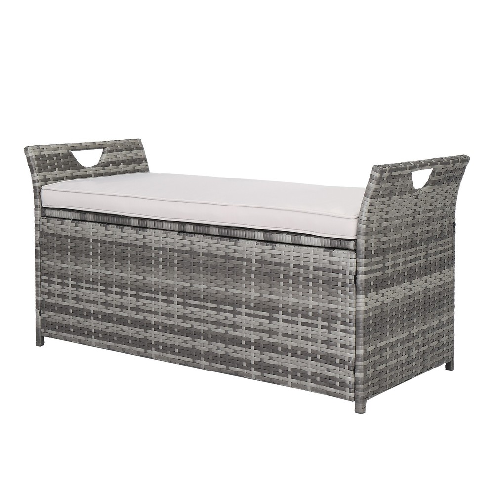 Iron Frame Can Accommodate Gray Gradient Footstool Locker Rattan Locker