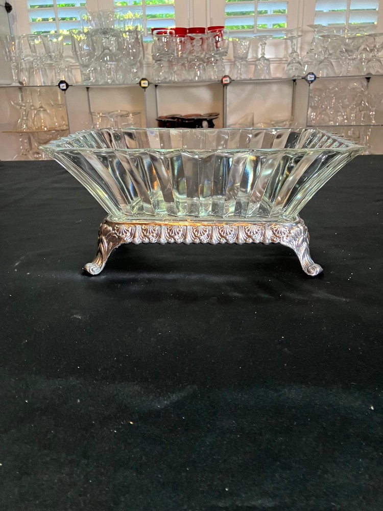 F. B. Rogers (#1152) Silverplate Footed Crystal Bowl