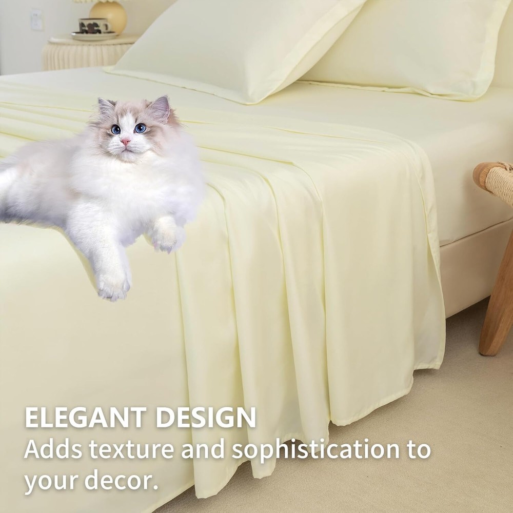4PC Queen Bed Sheets Deep Pocket 16 Soft Cooling Hotel Luxury Bedding