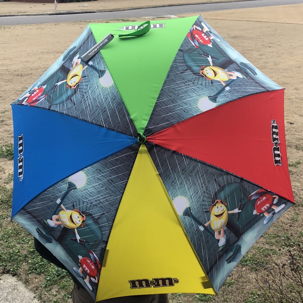 Collectable M & M Candy Umbrella Unique Golf 36” Multicolor New