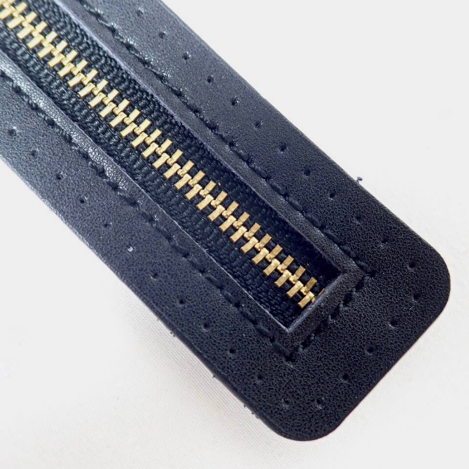 Genuine Leather Zipper Pull (Large 22cm x 3cm) Black