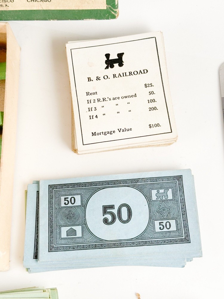 1952 VINTAGE MONOPOLY POPULAR EDITION GAME NO BOARD