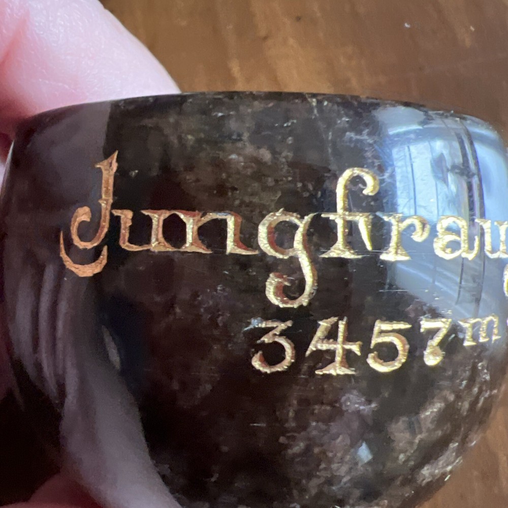 Jungfraujoch Switzerland Stone Souvenir Cup; Tiny! Charming!