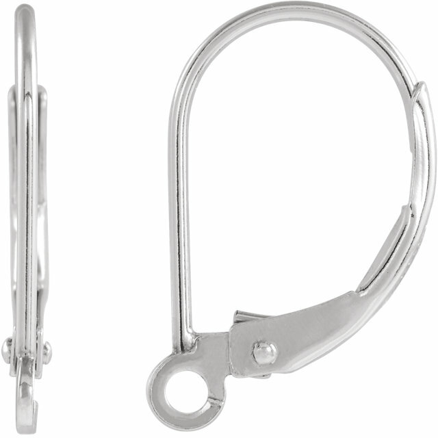 950T Solid Platinum Plain Basic Leverback Earrings w/Ring 2pc NEW