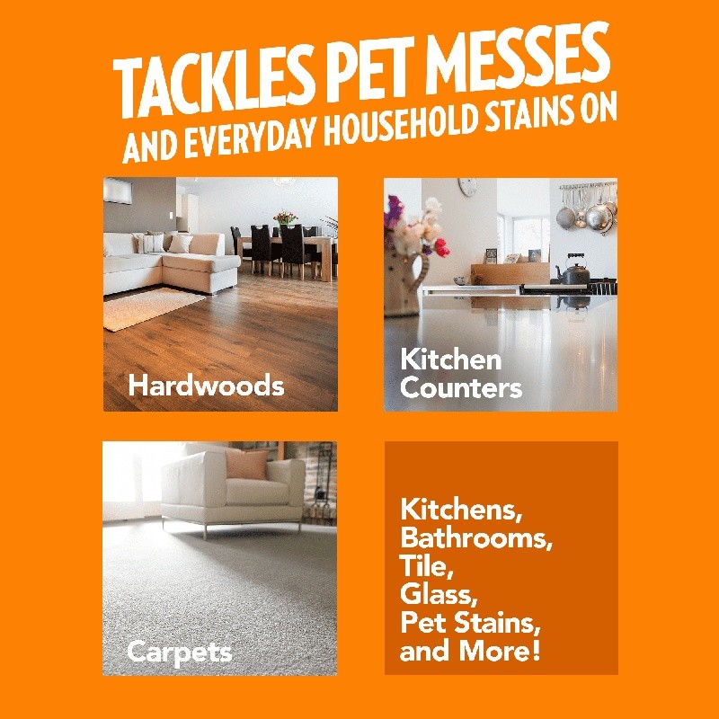 PetCare Oxy Stain Odor Remover Powerful Cleaner Pets Carpets Multi Surface 32oz