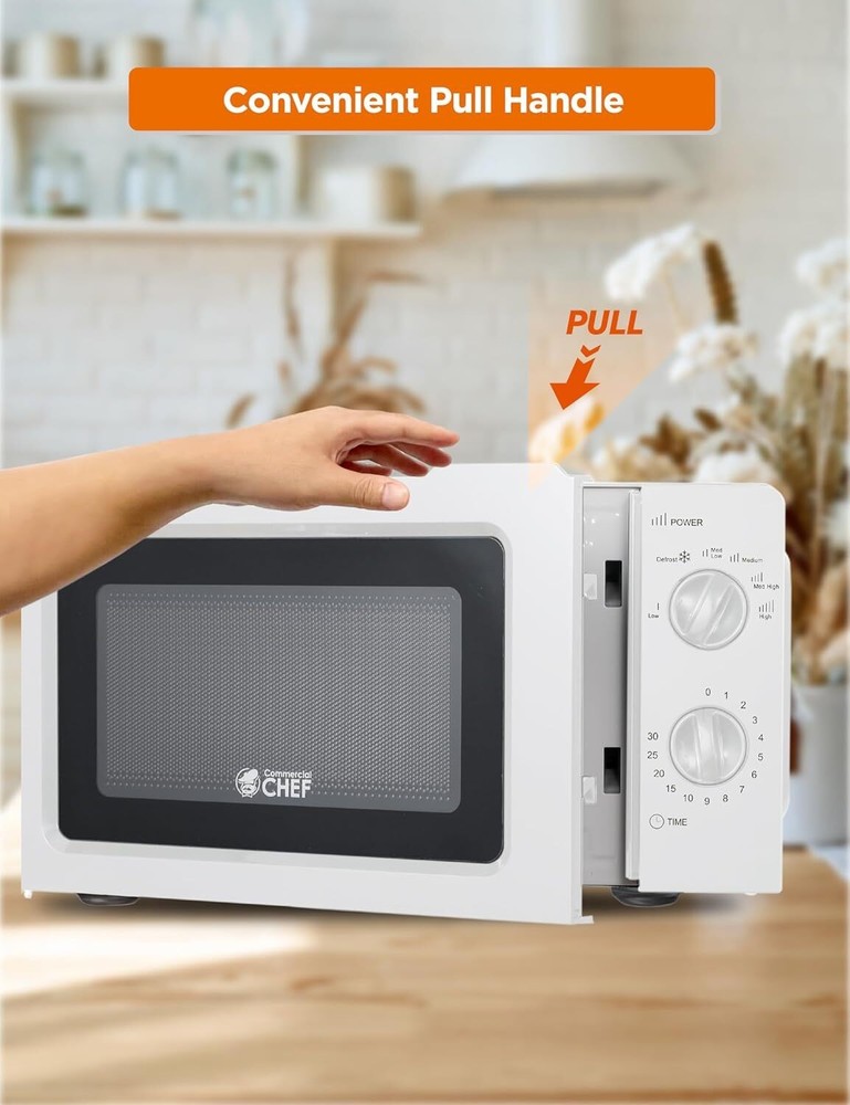 Countertop Microwave with 30 Minute Timer and Mechanical Dial Controls Kitchen