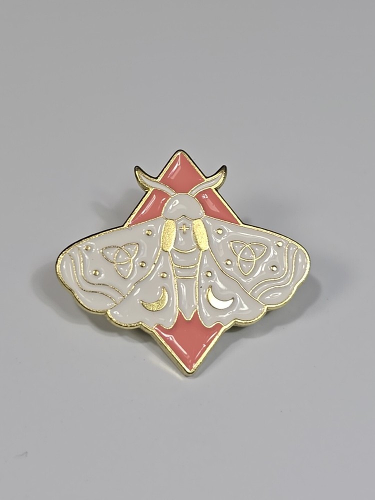 Butterfly White With Pink Triangle Lapel Pin