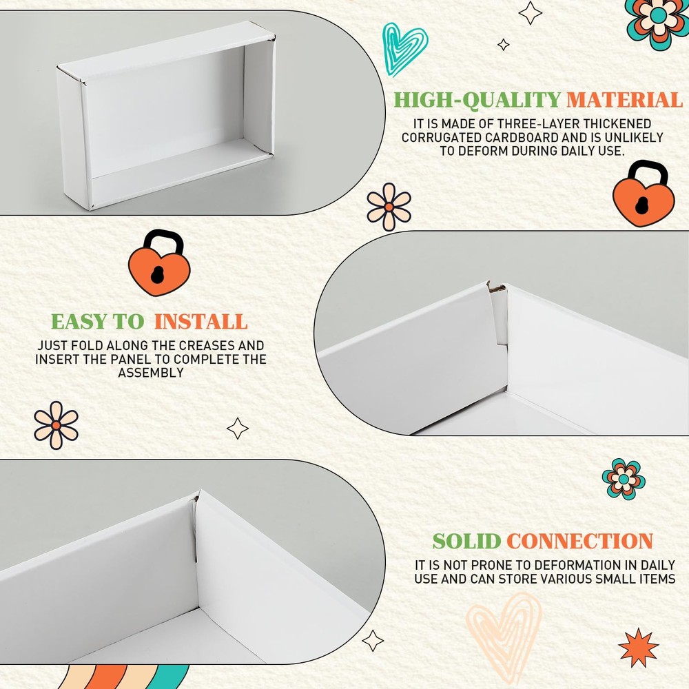 25 Pack Cardboard Storage Box Open Boxes Parts Sorting Boxes File Storage for...