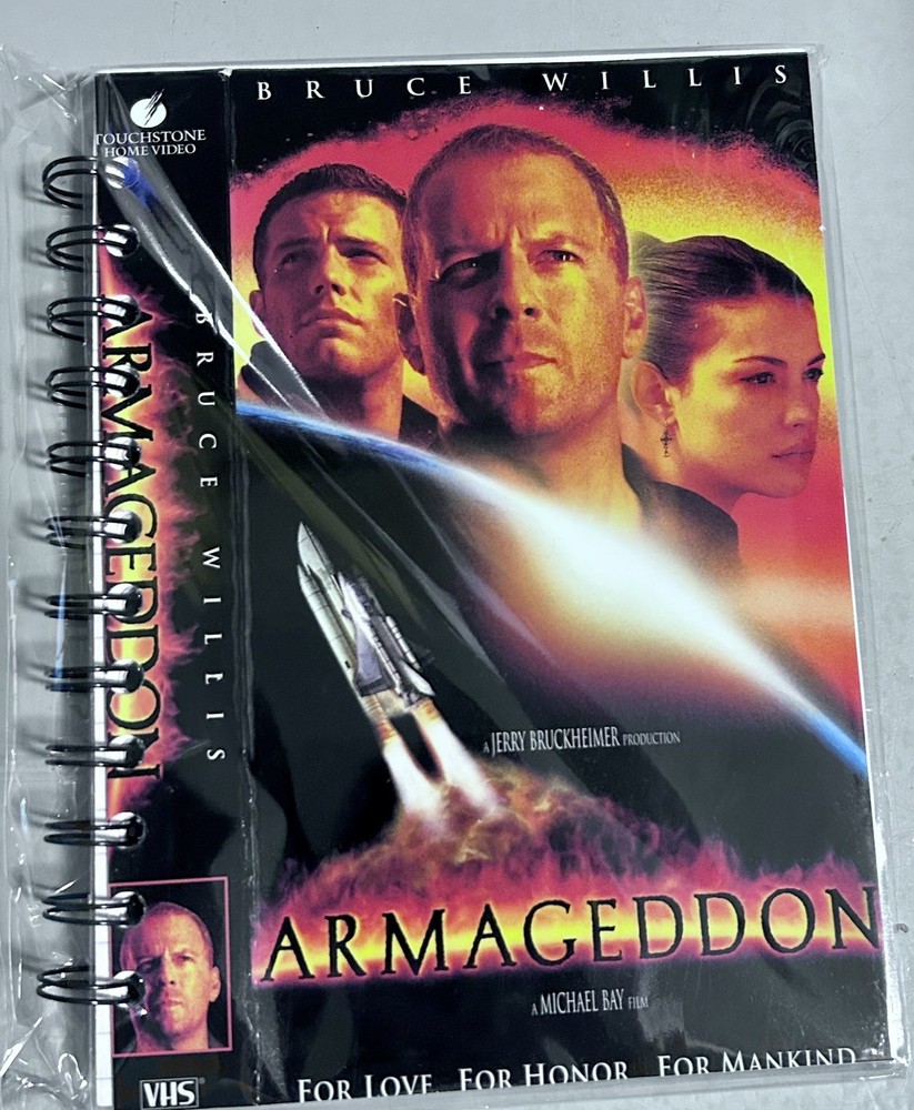 Handmade Repurposed Notebook Made From VHS Tape Cover Armageddon