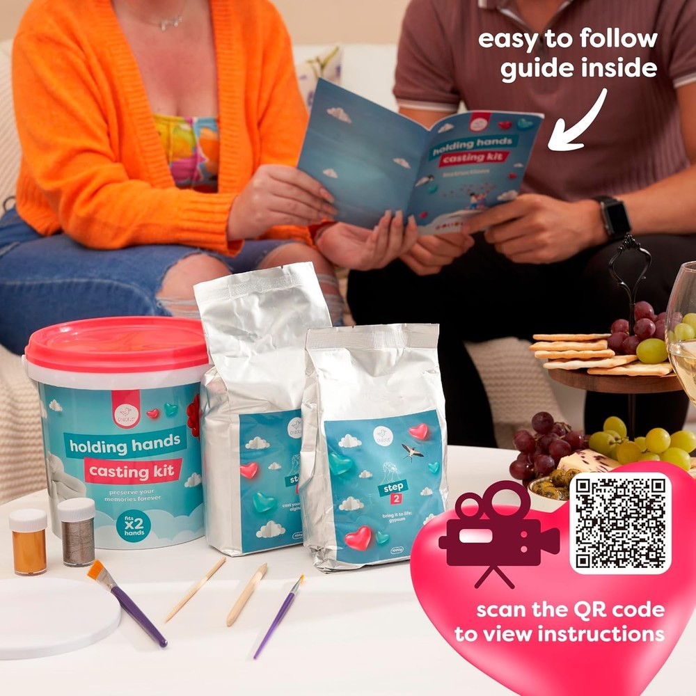 chuckle Holding Hand Casting Kit for Couples with Base & Couples,