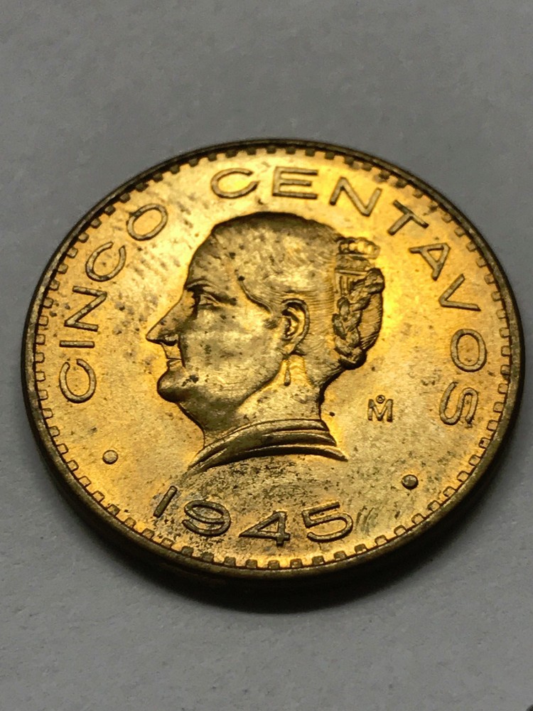 1945 Mexico 5 Centavos Unc #11159