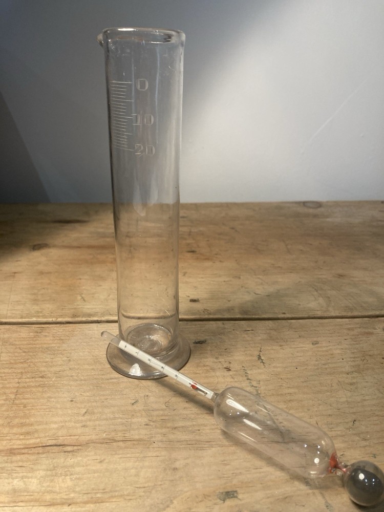 Early 19th Century Hydrometer and Glass Measure