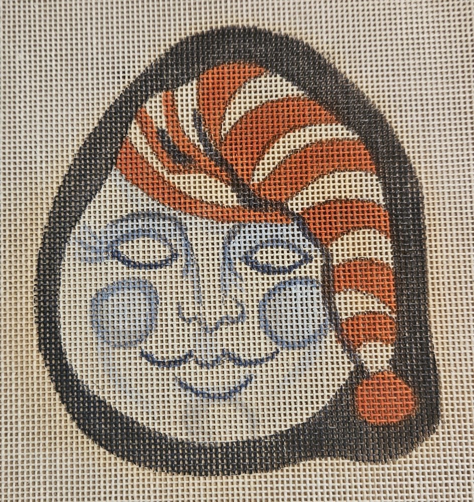 Handpainted needlepoint canvas: man in moon sleeping