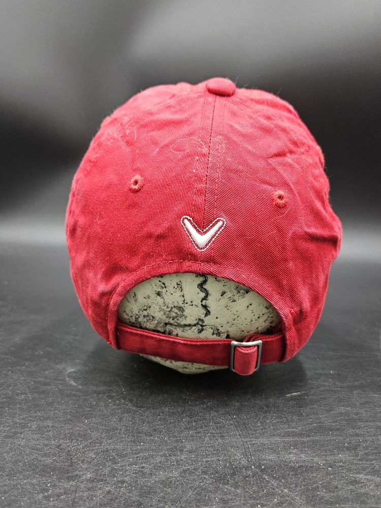 Callaway Golf Red Adjustable Baseball Hat Cap With US Flag