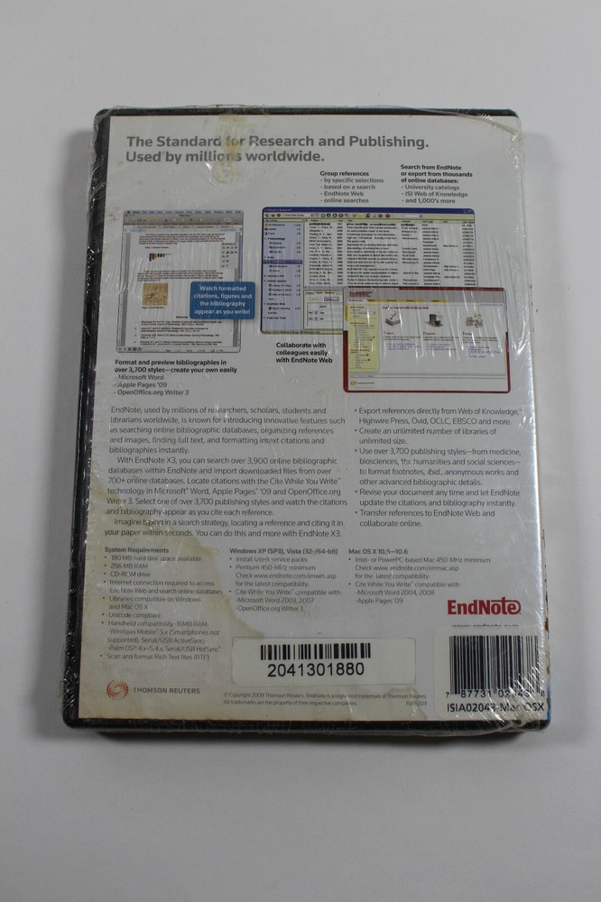 Endnote X3 Upgrade Bibliographies Made Easy CD-ROM Sealed New