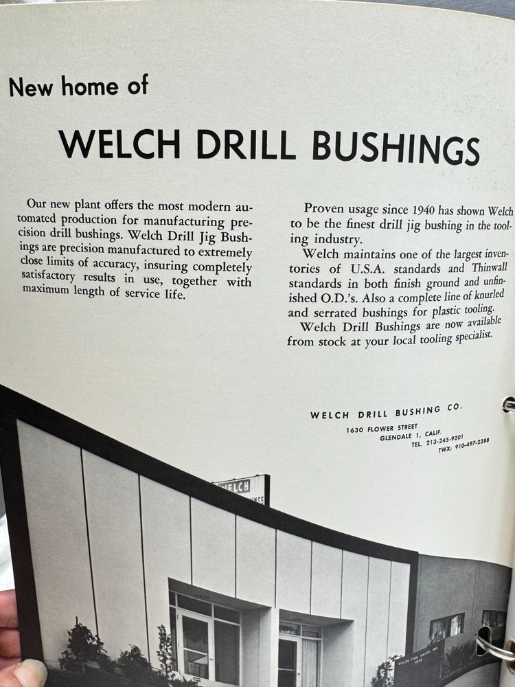 Tools Catalog Hardware Welsh Drill Bushings co catalog 1968 binder tooling