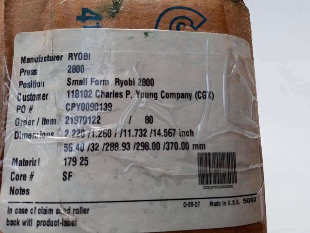 Böttcher Systems RYOBI 2800 Small Form Water Metering Form Roller