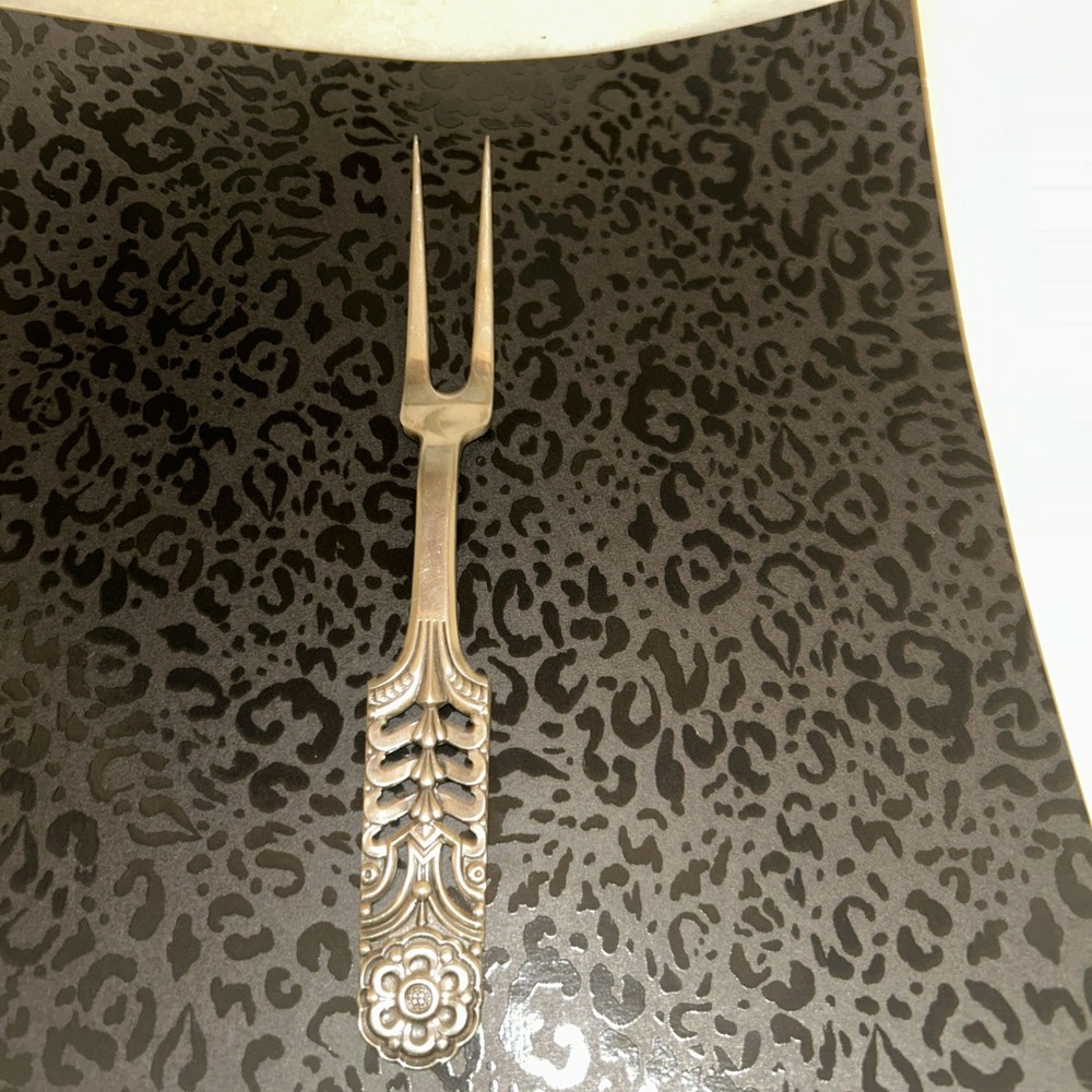 David Andersen Norwegian Sterling Silver Meat Fork 2-Tine 8 3/4”