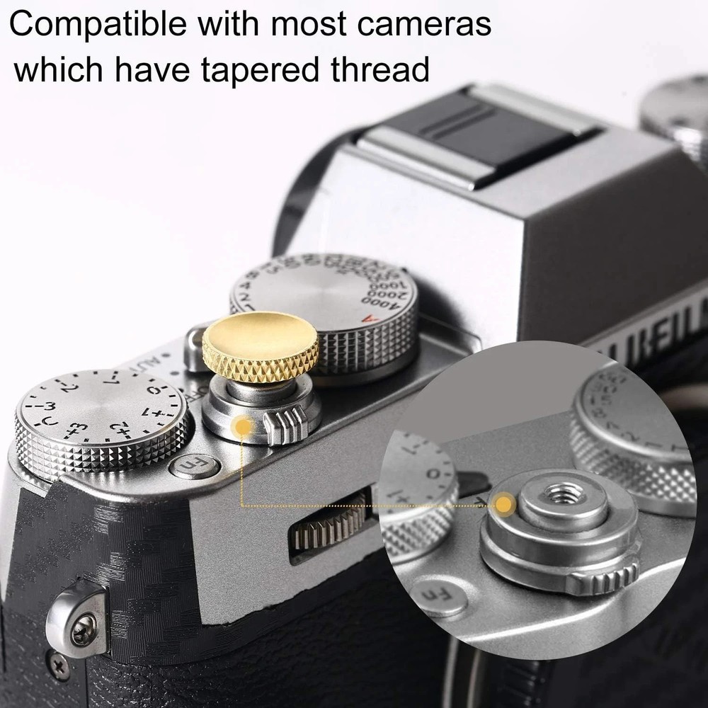 Soft Shutter Release Button, High-End Pure Copper Camera Shutter Button (3 Pack)